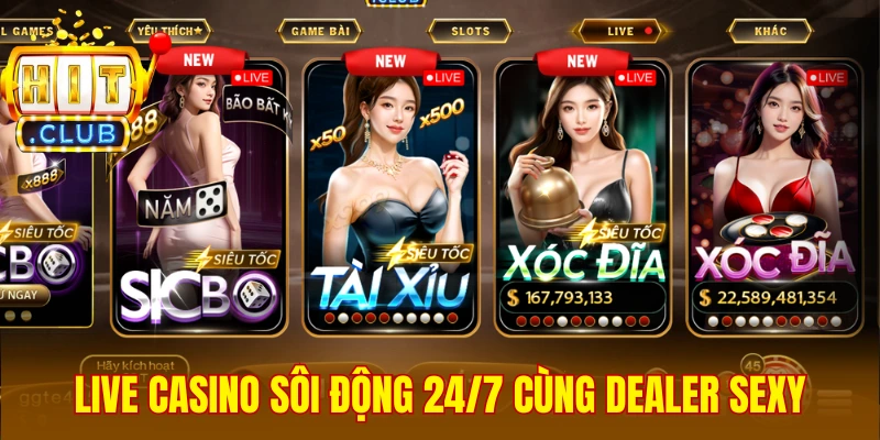Live casino sôi động 24/7 dealer xinh đẹp