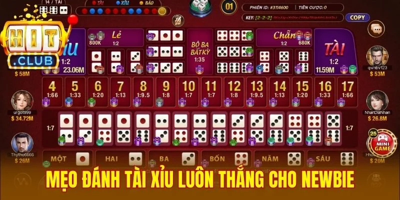 Mẹo đánh tài xỉu luôn thắng cho newbie